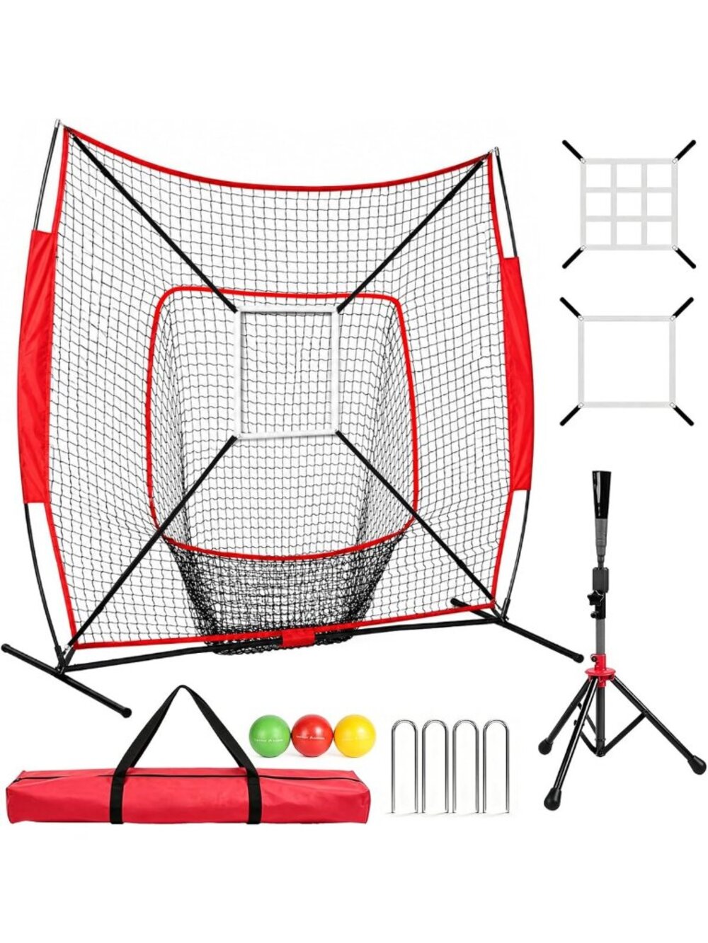 7x7FT Baseball Training Net with Strike Zone for Batting & Pitching Practice